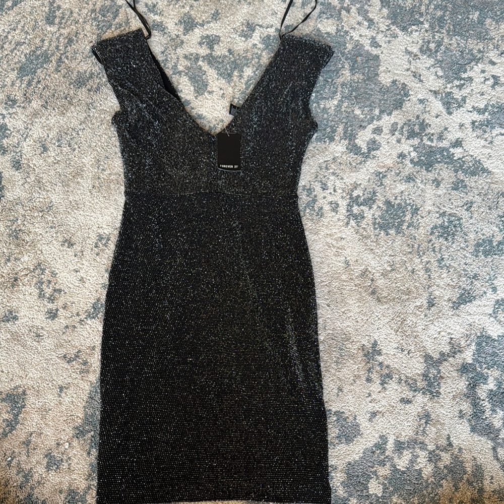 Forever 21 Glittering Black Mini Dress